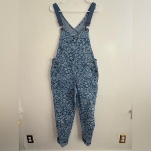 Duluth Trading Co Blue Floral Overalls